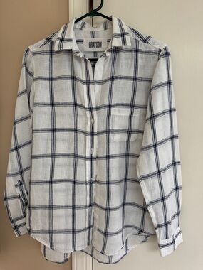 Grayson White and Navy Plaid Button-Down Shirt